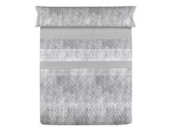 Lanovenanube Marby 180 Beddengoedset, polyester-katoen, grijs, voor bedden met een breedte van 180 cm