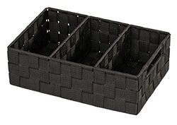 Wenko Contenitore Adria nero con maniglia - con maniglia Capacità: 6 l, Polipropilene, 32 x 10 x 21 cm, Nero