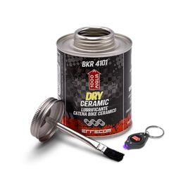1000 Miglia BKR 4101 DRY CERAMICO Lubrificante Catena Bici per Condizioni del tracciato Asciutte e Polverose - 400 ml, formula fluorescente e profumata, Barattolo All-In-One con Pennello incluso