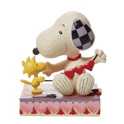 Jim Shore Peanuts 6007937 Snoopy & Woodstock z girlandą w kształcie serca