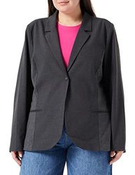 Kaffe Curve KCjia Blazer, Dark Grey Melange, 44 Dames, Dark Grey Melange, 42 (Grote Maten)