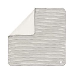 LÄSSIG Couverture câline pour bébé Couverture douillette certifiée GOTS douce/Interlock Baby Blanket 80 x 80 cm Striped grey/anthracite