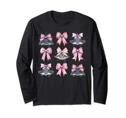 Coquette Bow Stingray Manta Ray Girl Mom Pink Día de la Madre Manga Larga
