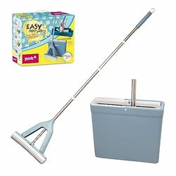 YORK Mocio Easy con spugna PVA assorbente – 34 cm | Pulisci i pavimenti senza mani bagnate e sporche | Set di mocio con secchio, manico telescopico | 130 cm, blu, 34 x 12,5 x 29,5 cm