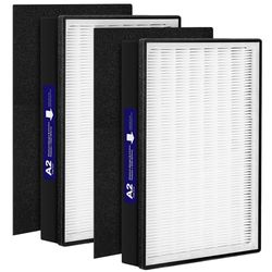 iSingo Type A2 True HEPA Replacement Filter Compatible for 3M Filtrete Room A2 Air Purifier Models FAP-C02-A2 FAP-C03-A2 and FAP-T03-A2, Part 1150101, 2-Pack