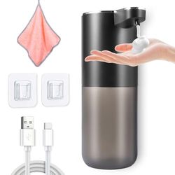 Distributeur Savon Automatique Carehabi, Distributeur Savon Mural 400ml, Automatic Soap Dispenser sans Contact pour la Blanchisserie, la Salle de Nain, la Cuisine, Les Toilettes (1 Chiffon Inclus)