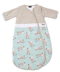 Gesslein 773204 Bubou - Saco de dormir para bebés y niños (regulador de temperatura, talla 50/60, 350 g), diseño de gatos, color beige y blanco
