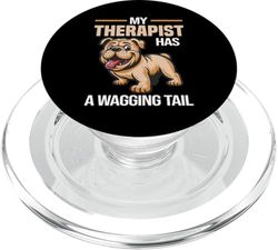 Bulldog de perro de servicio de terapia divertida PopSockets PopGrip para MagSafe