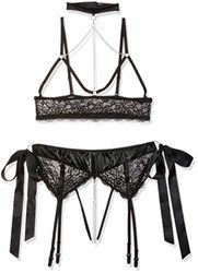 Cottelli Collection Women's 22126841041 Sexy Lingerie Extenders Bra Set Bondage Large, Black (Nero 001), 28 (Size