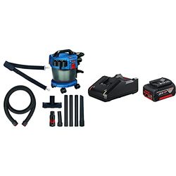 Bosch Professional 18V System aspirateur Eau et poussière sans-Fil Gas 18V-10 L (avec Flexible de 6 m) & 18V System Set de Base sans Fil Comprenant Chargeur Gal 18V-40 et 1 Batterie 4,0 Ah