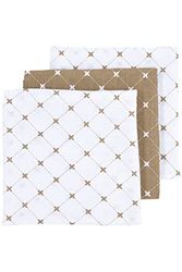 Lot de 3 langes Louis - Taupe - 70 x 70 cm