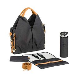 LÄSSIG Baby skötväska hållbar inklusive sköttillbehör hållbart producerad/Green Label Neckline Bag, jeanssvart