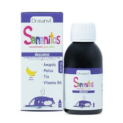 DRASANVI SANANITOS DESCANSO - Papoila Melisa + Tila Vitamina B6 - Sabor banana - Vegano - 150 ml