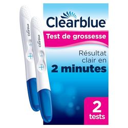 Clearblue Test De Grossesse, 2 unités, Pratique Et Rapide, Fiable à Plus De 99 %, Détection Précoce de la Grossesse, résultats jusqu’à 5 jours avant le retard de vos règles