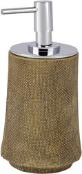 Dispensador de jabón líquido – Dosificador de jabón para baño, de poliresina, 8 x 9 x 16,5 cm, marrón