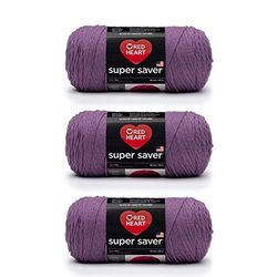 Red Heart Super Saver Pack of 3 - Medium Purple - 7oz/198g - Acrylic - 4 Medium (Worsted) - 364 Yards - Knitting, Crocheting, Crafts & Amigurumi