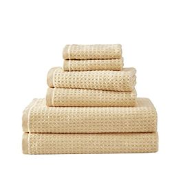 Tommy Bahama - Set di asciugamani da bagno, decorazione da bagno in cotone altamente assorbente, non lascia pelucchi e resistente allo sbiadimento (giallo sole del Pacifico del Nord, 6 pezzi)