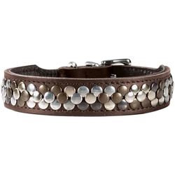 HUNTER Arizona Up - Collar para Perro, Color marrón, Parte Superior de Piel, Remaches Individuales, cómodo y Duradero, Hecho a Mano, Fabricado en Alemania, Talla: 55