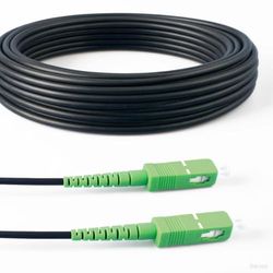 Elfcam® - skyddad fiberoptisk kabel i stål, lämplig för utomhus- och inomhusinstallationer, kompatibel med Orange SFR Bouygues, SC/APC till SC/APC singelläge svart, 30 m