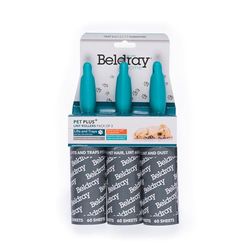 Beldray LA074416EU 3-delat plus set | 60 ark per luddrulle | Tar enkelt bort husdjurshår och ludd, turkos, 3-pack