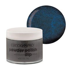 Cuccio Powder Polish - Acrylic Nail Colour Dip System - 45g (1.6oz) Dipping Powder - Dark Blue with Black Undertones