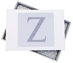 Wit Katoen Kaarten Alfabetica, Mini Fotoalbum, Initial Z, Wit Board Multi-Colour, 12,5 x 17,5 x 2,5 cm