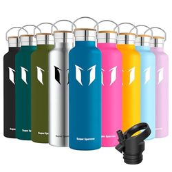Super Sparrow Borraccia Termica 1L, Bottiglia Termica Senza Perdite - Senza BPA Borracce, per Bambini, Scuola, Sport, Campeggio, Yoga, Palestra, Ciclismo