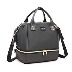 KONO Kleine Wickeltasche ryggsäck baby Wickelryggsäck vattentät multifunktionell handväska, Grå, 22x27x17 cm (Pack of 1)