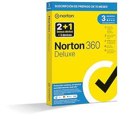 Norton 360 Deluxe 2024 Antivirus Software para 3 Dispositivos y 15 Meses de Suscripción con Renovación Automática, Dark Web Monitoring, Secure VPN y Gestor de Contraseñas