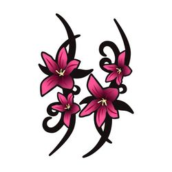 Avisa Conjunto de autocolantes Pink Tribal Flowers - 2 x 23 x 9 cm