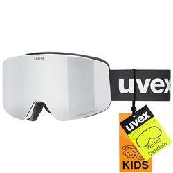 uvex pwdr FM, lunettes de ski, Enfant unisexe, white matt/silver-clear, one size