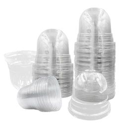 RooTrimmer 50 Pack Clear Plant Pot Domes, Transparent Seedling Domes Compatible with 4 Inch Seed Starter Pots for Indoor Outdoor Gardening(50Pcs, Clear)