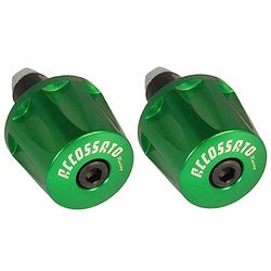 Par de contrapesos Accossato verdes para manillares con agujero interior Ø 12 mm a 20 mm para Kawasaki Z750 desde 2004 hasta 2012 (CC 750)