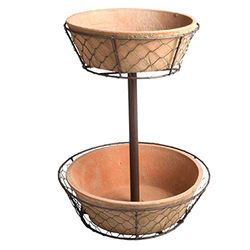 Esschert Design Soporte para Plantas de Terracota Envejecida de Doble Capa