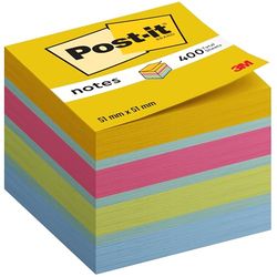 Post-it Notes Mini Cube, Ultra Colours, 51 mm x 51 mm, 400 Sheets - Self-Stick Notes for Note Taking, to Do Lists & Reminders