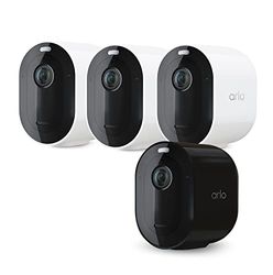 Arlo Pro 5 Security Camera Outdoor, 2K HDR, 4 Cam Kit White (3) & Black (1), Wireless CCTV, 6-Month Battery, Advanced Colour Night Vision, 2-Way Audio, With free trial of Arlo Secure Plan