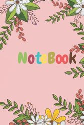 Floral notebook: multicolor journal diary with flowers,120 lined pages (6×9Inches) ,PINK background