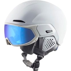 ALPINA Unisex - Volwassenen, ALTO Q-LITE Skihelm, white matt (blue revo), 55-59 cm