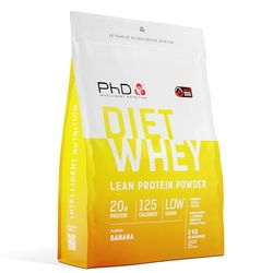 PhD Nutrition Diet Whey Low Calorie Protein Powder, Low Carb, High Protein Lean Matrix, Banana Diet Whey Protein Powder, 62 Servings Per 2 kg Bag [Packing May Vary]