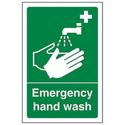 VSafety "Emergency Hand Wash" bord, portret, pak van 3), 100mm x 150mm, 3