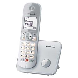 Panasonic KX-TG6851SPS Téléphone sans Fil numérique, unité de Base et 1 Casque, Identification de l'appelant, Blocage des appels gênants, Sonnette de catégorie, écran LCD, Clavier Lumineux, argenté