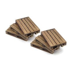 HostelNovo - 6 pezzi di mini pallet in legno naturale invecchiato - Made in Spagna - Ideale per decorazioni e sottobicchieri, dimensioni 12 x 8 x 2,2 cm