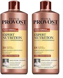 Franck Provost, Expert Nutrition, Shampoo Professionale Per Capelli Secchi, Effetto Nutriente, Con Burro di Karité e Olio di Cocco, 500 ml (Confezione da 2)