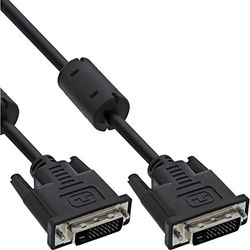 InLine 17775W Câble audio vidéo - Câble AV (5m, Mâle/Mâle, Oro, DVI-D, Oro, couleur noir)