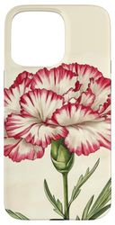 Carnation Floral Vintage Scientific Illustration Flower Case for iPhone 15 Pro Max