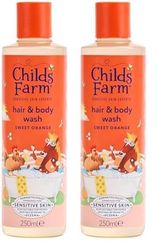 Childs Farm Kids Hair & Body Wash, Sweet Orange | Tear-free, Gently Cleanses | Suitable for Dry, Sensitive Skin, 250ml (Pack of 2)