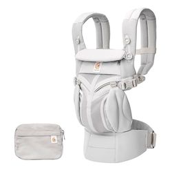 Ergobaby Suporte para bebés, Omni 360 Cool Air Mesh de 4 posições para recém-nascidos e crianças pequenas (0-3 anos), porta-bebés ergonómico e mochila, cinzento pérola