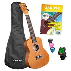 Concert Ukulele Linden Brown Set (incl. tas, 3 Picks, Book, Tuner)