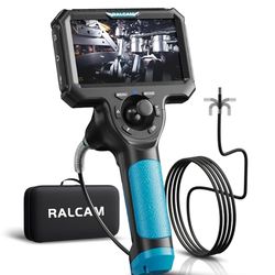 Ralcam Endoskopkamera 6,2mm Endoscope Camera - Endoskop 360° Inspektionskamera mit Licht 5,0" HD 1280x720 Rohrkamera, Kameras mit 6 LED, IP67 Wasserdicht 1m Halbstarres Kanalkamera Teleskopkamera