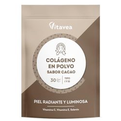 Colágeno Hidrolizado en Polvo Sabor Cacao – 5000mg de Colágeno Tipo 1&3 – Con Vitamina C, E y Selenio – Piel Radiante y Rejuvenecida – Vitavea
